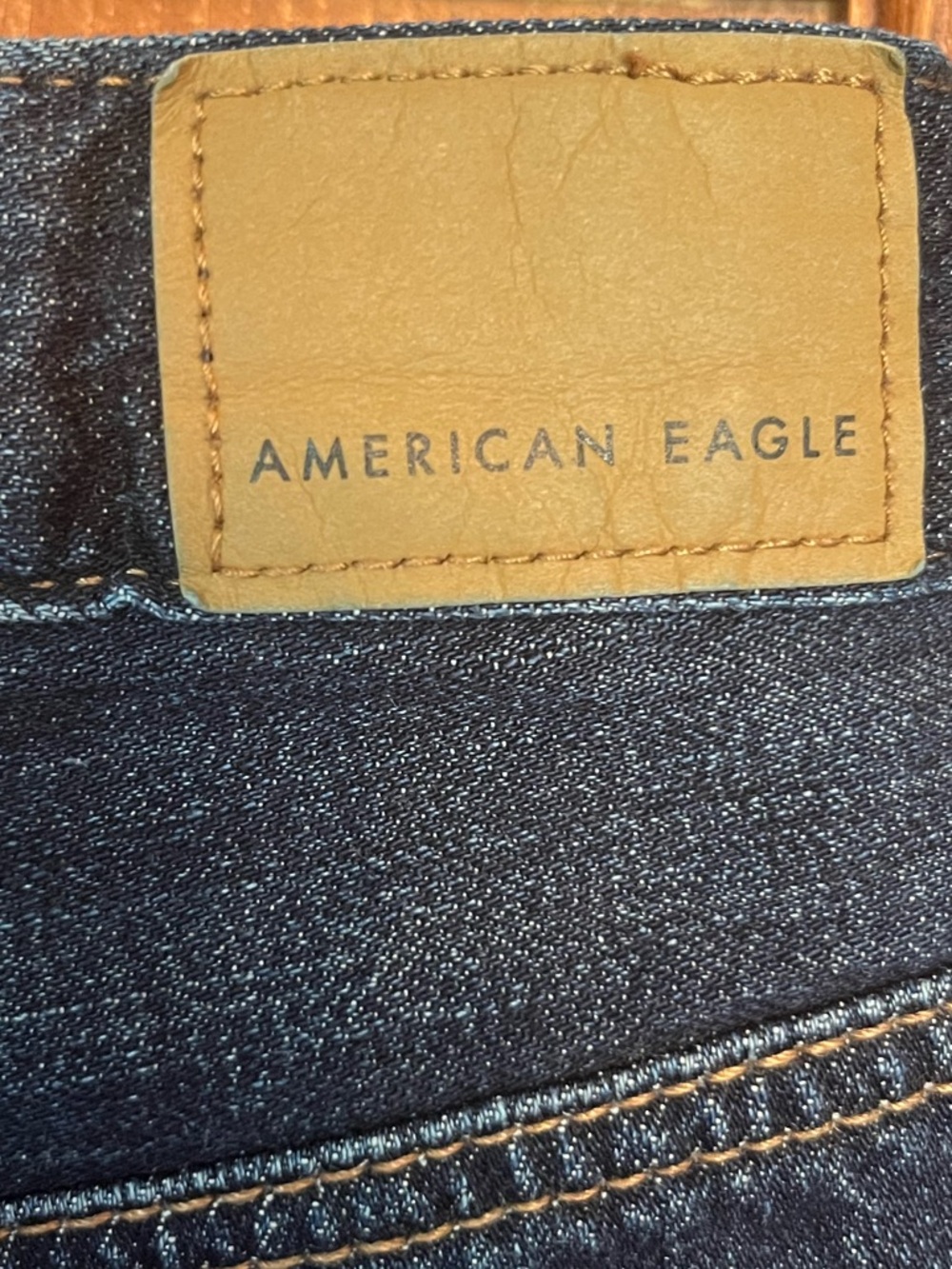 American Eagle Dark Wash Denim Jean Cutoff Shorts Raw Hem Size 16 - Picture 8 of 9